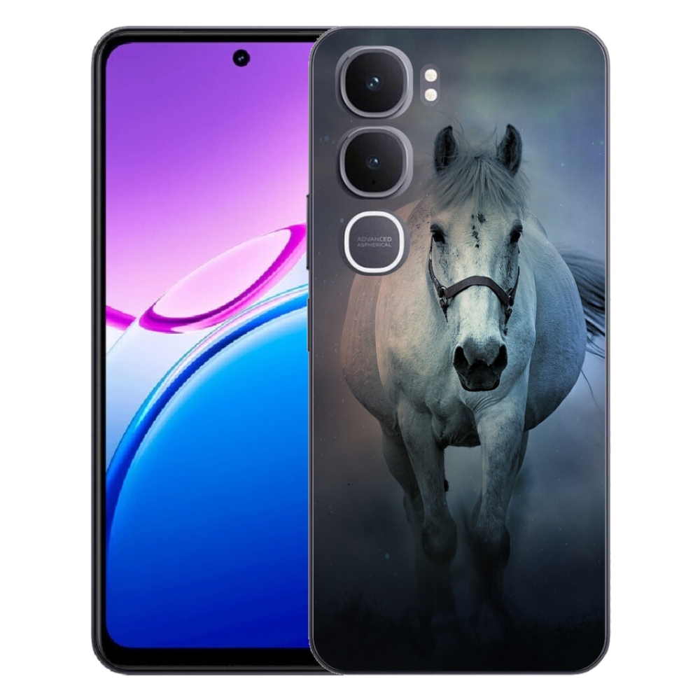 Gélový kryt mmCase na Vivo Y31 5G - bežiaci biely kôň