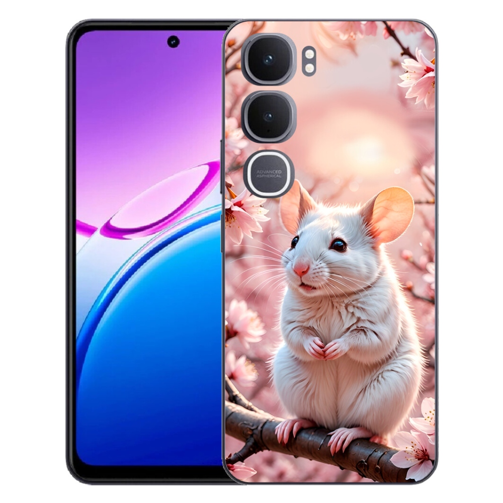 Gélový kryt mmCase na Vivo Y31 5G - biela myš na vetve