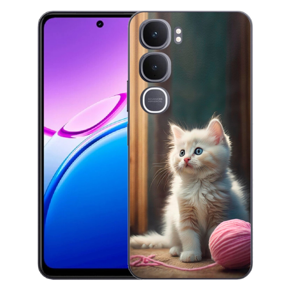 Gélový kryt mmCase na Vivo Y31 5G - biele mačiatko 2