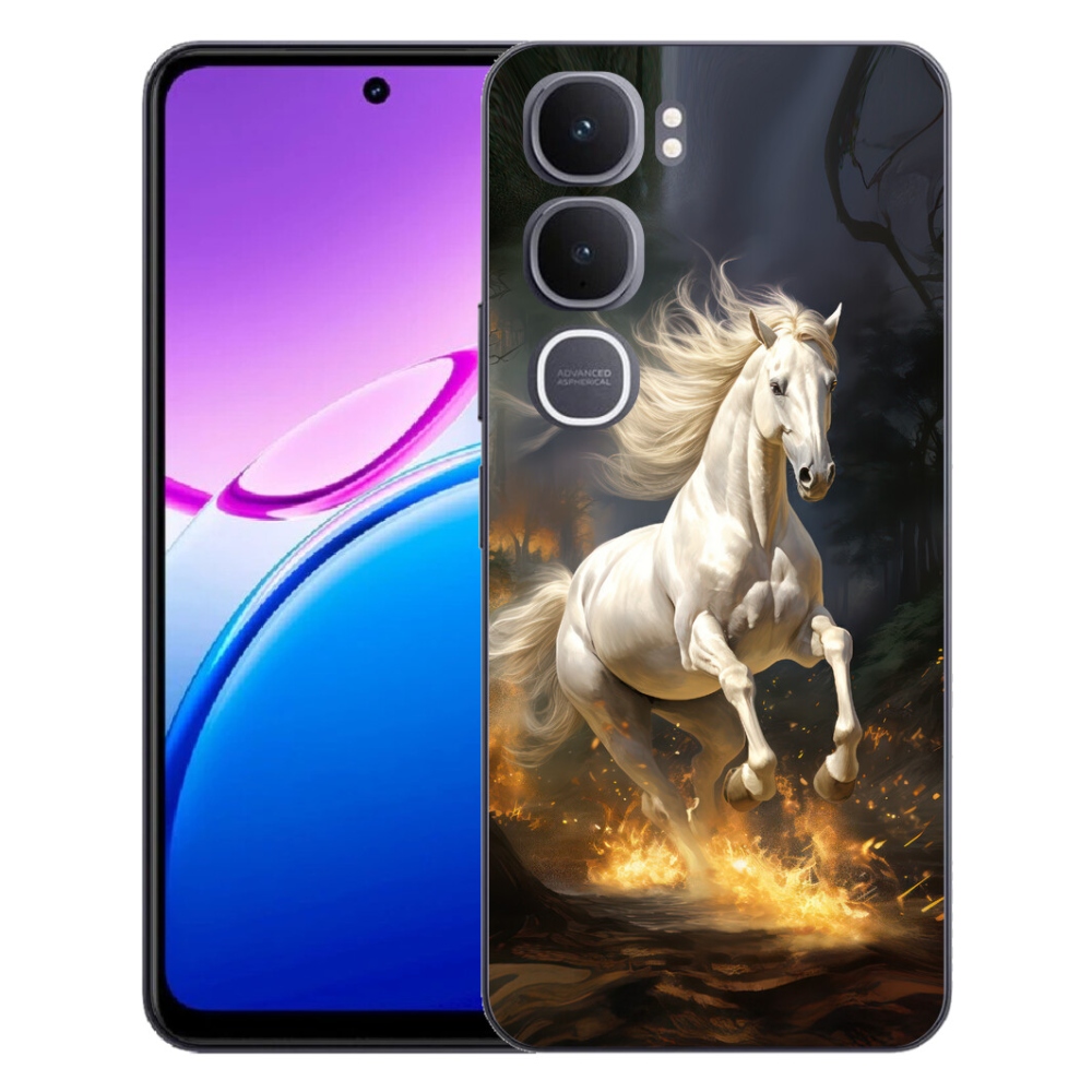 Gélový kryt mmCase na Vivo Y31 5G - biely kôň 2