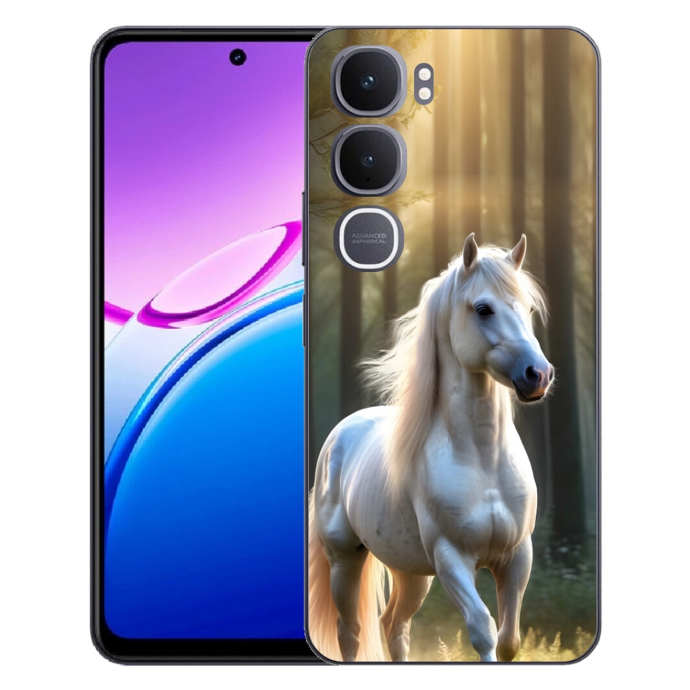 Gélový kryt mmCase na Vivo Y31 5G - biely kôň 3