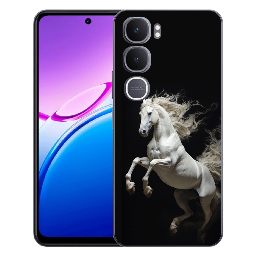 Gélový kryt mmCase na Vivo Y31 5G - biely kôň 4