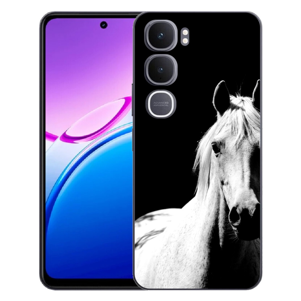 Gélový kryt mmCase na Vivo Y31 5G - biely kôň 5