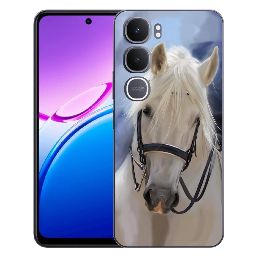 Gélový kryt mmCase na Vivo Y31 5G - biely kôň
