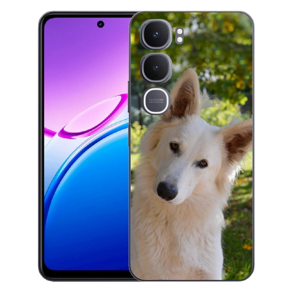 Gélový kryt mmCase na Vivo Y31 5G - biely švajčiarsky ovčiak 1