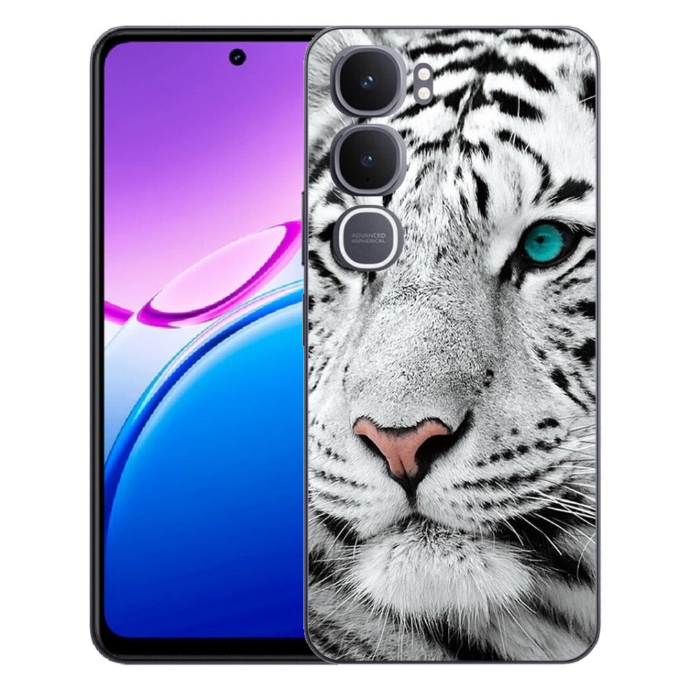 Gélový kryt mmCase na Vivo Y31 5G - biely tiger