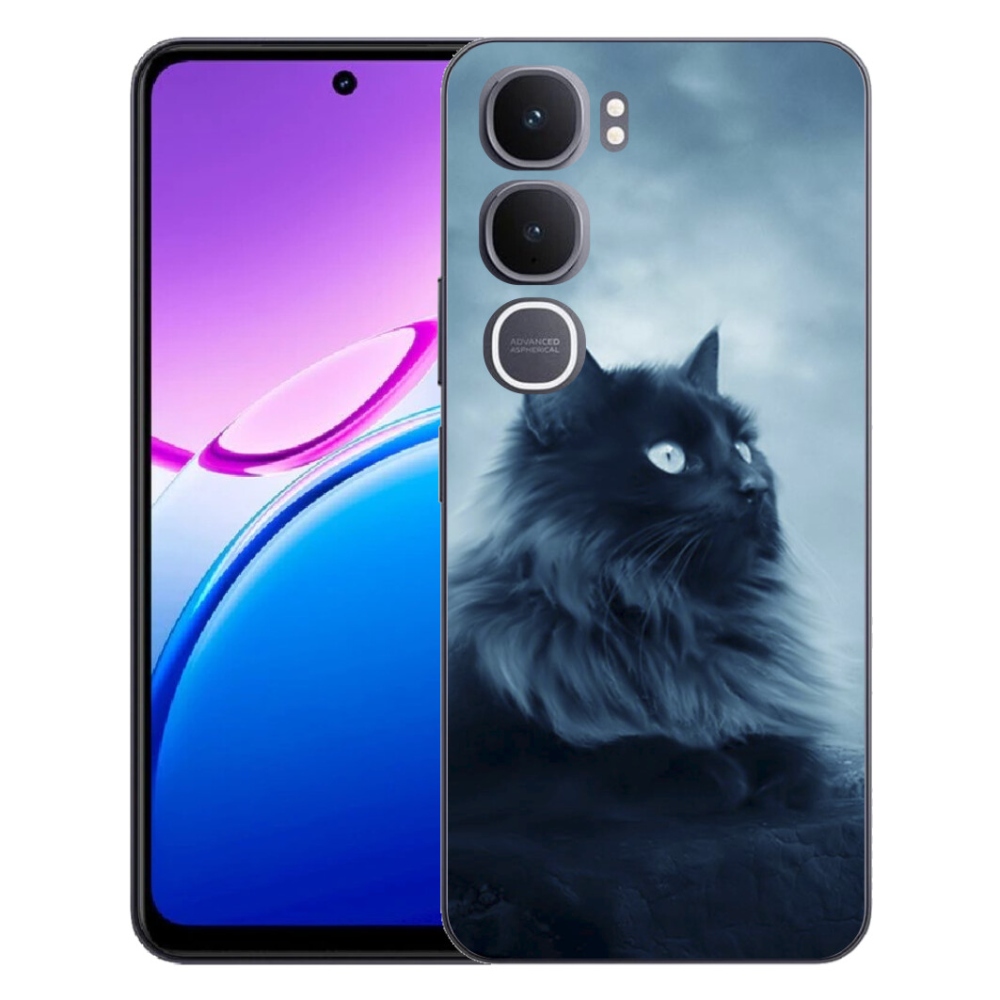 Gélový kryt mmCase na Vivo Y31 5G - čierna mačka 1