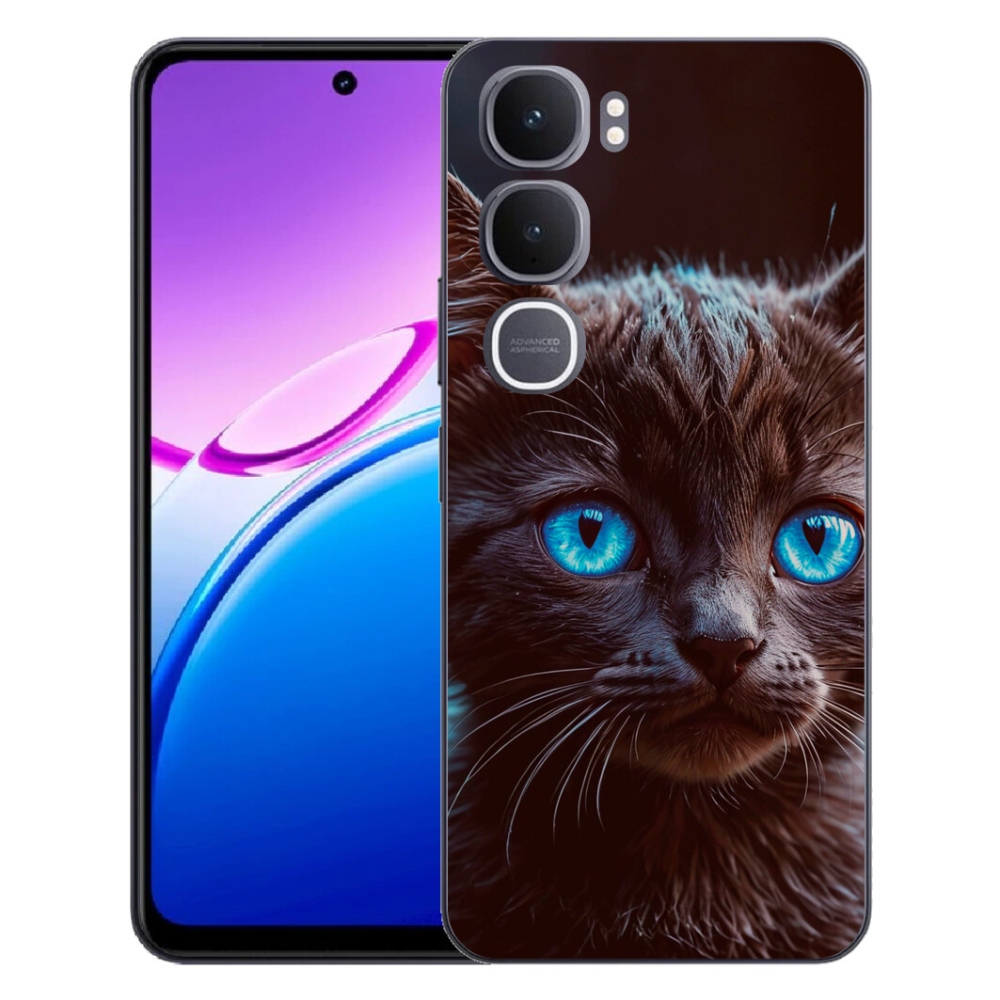 Gélový kryt mmCase na Vivo Y31 5G - čierne mačiatko 2