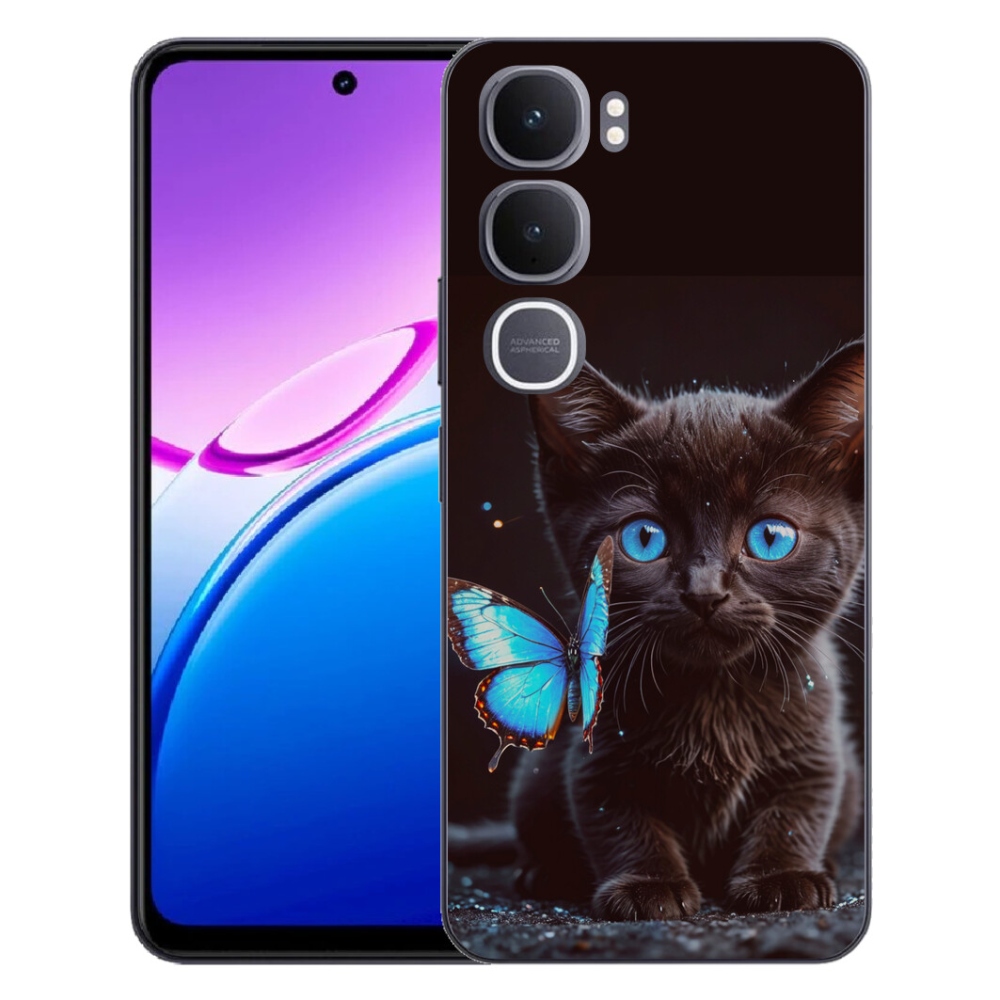 Gélový kryt mmCase na Vivo Y31 5G - čierne mačiatko 3