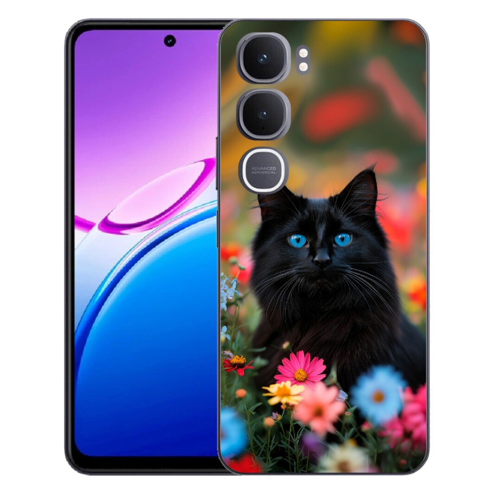 Gélový kryt mmCase na Vivo Y31 5G - čierne mačiatko 4