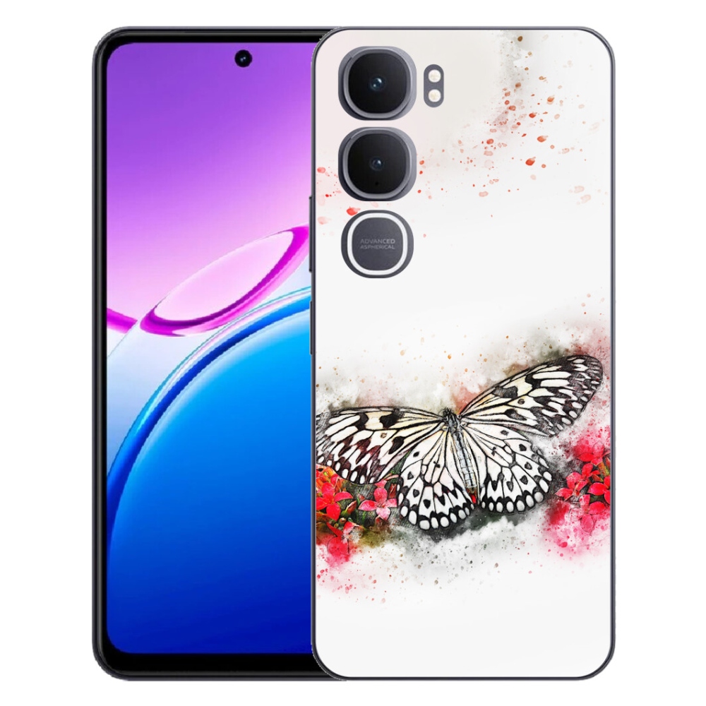 Gélový kryt mmCase na Vivo Y31 5G - čiernobiely motýľ