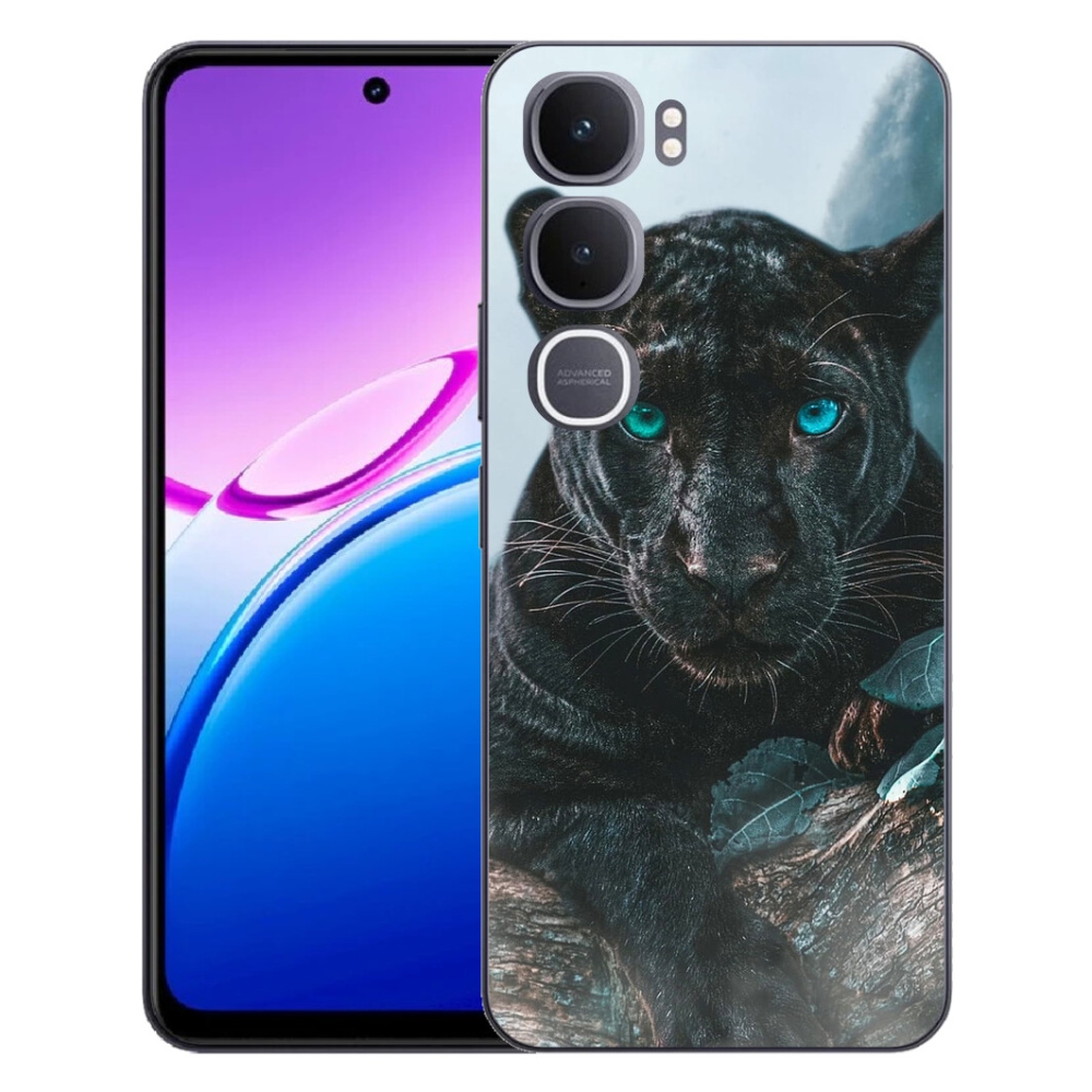 Gélový kryt mmCase na Vivo Y31 5G - čierny panter