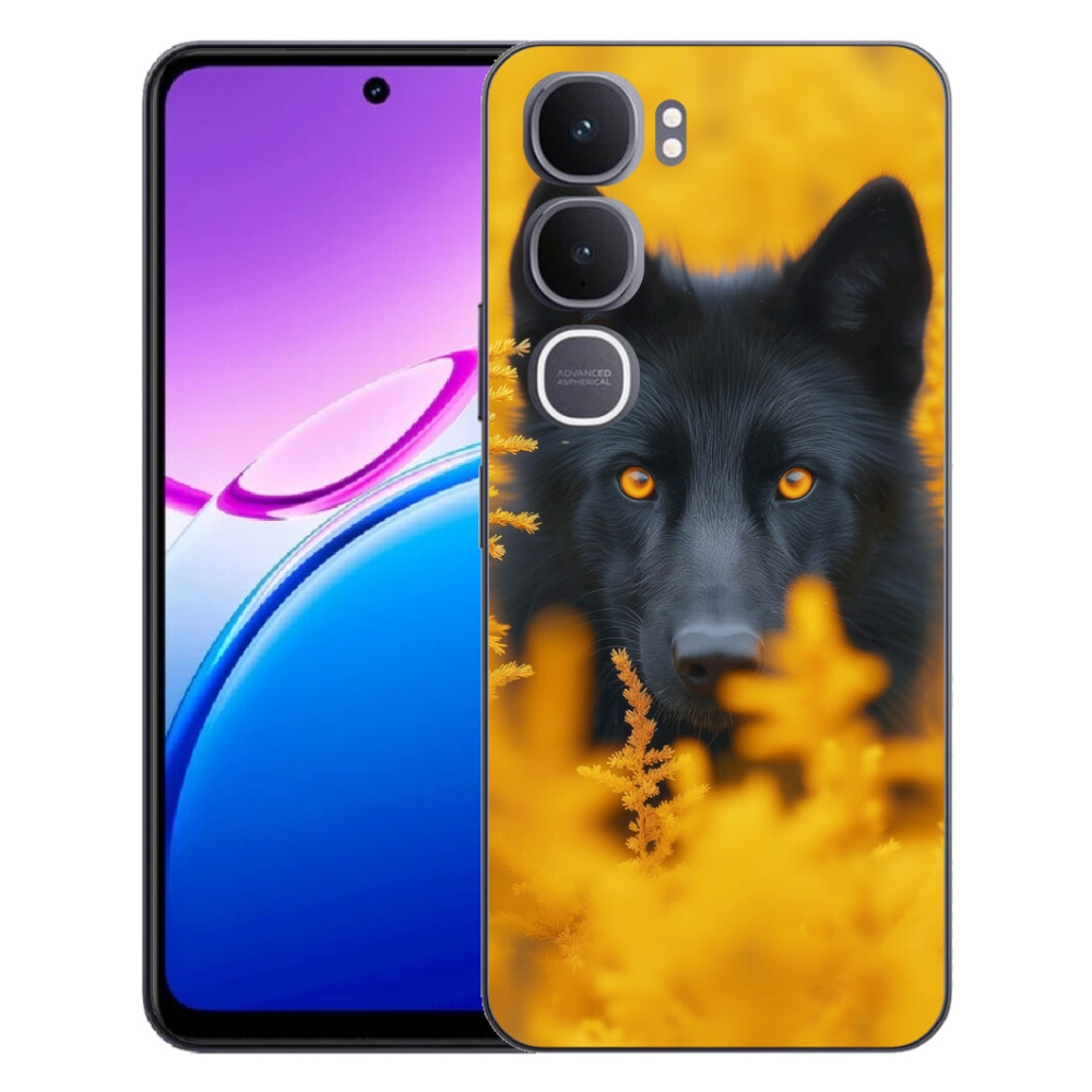 Gélový kryt mmCase na Vivo Y31 5G - čierny vlk 2