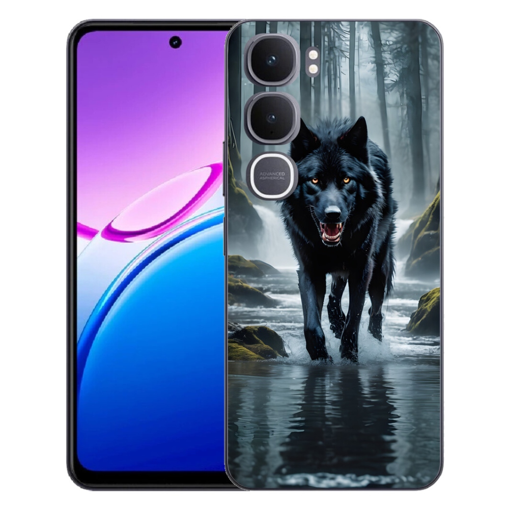 Gélový kryt mmCase na Vivo Y31 5G - čierny vlk