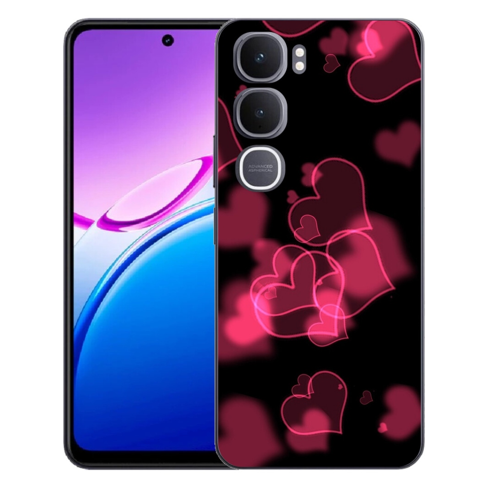 Gélový kryt mmCase na Vivo Y31 5G - červená srdiečka