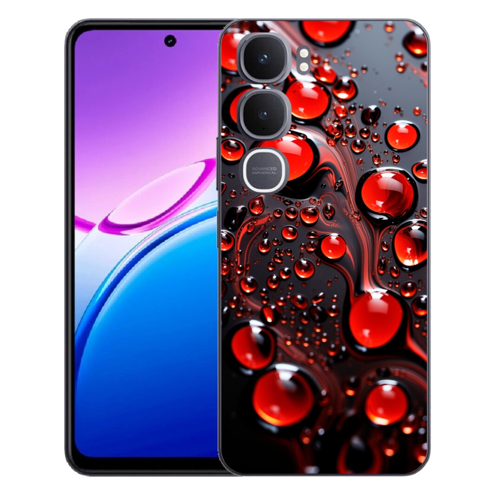 Gélový kryt mmCase na Vivo Y31 5G - červené kvapky 2
