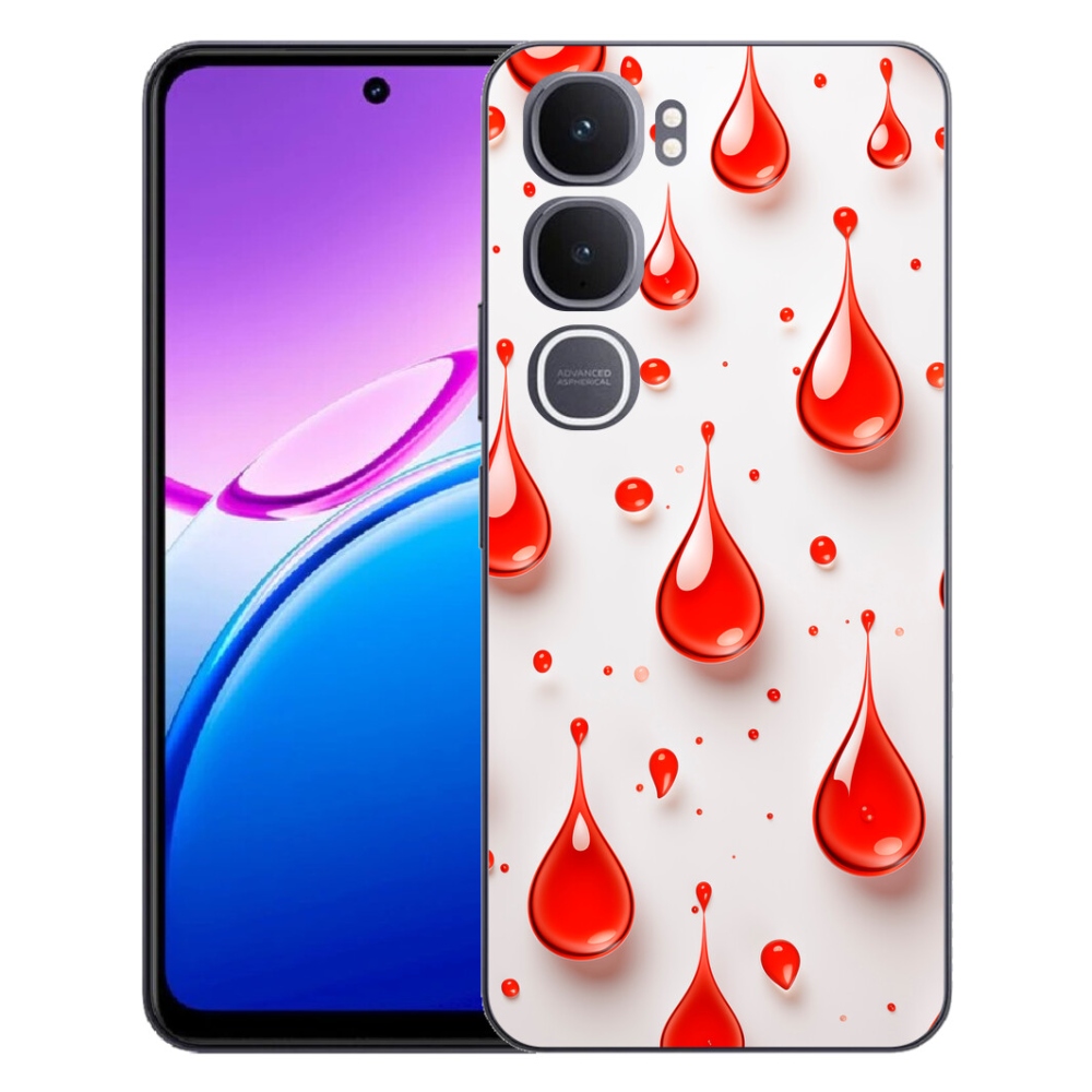 Gélový kryt mmCase na Vivo Y31 5G - červené kvapky