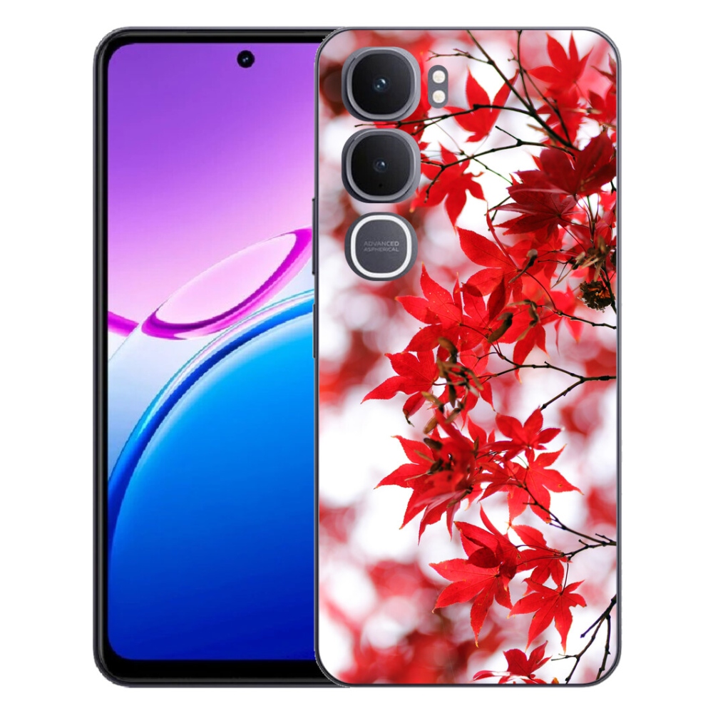 Gélový kryt mmCase na Vivo Y31 5G - červené listy