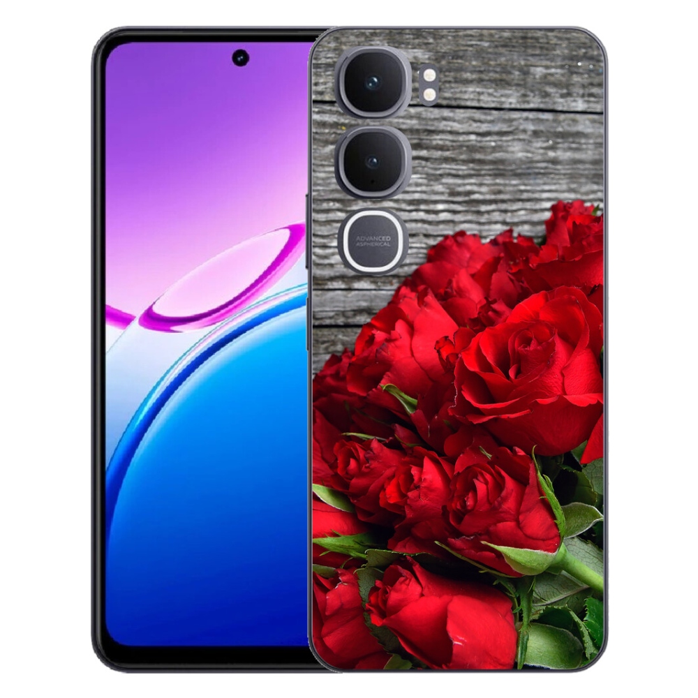 Gélový kryt mmCase na Vivo Y31 5G - červené ruže