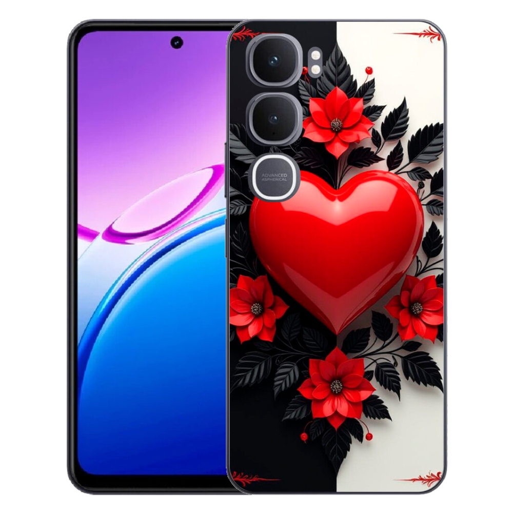 Gélový kryt mmCase na Vivo Y31 5G - červené srdce