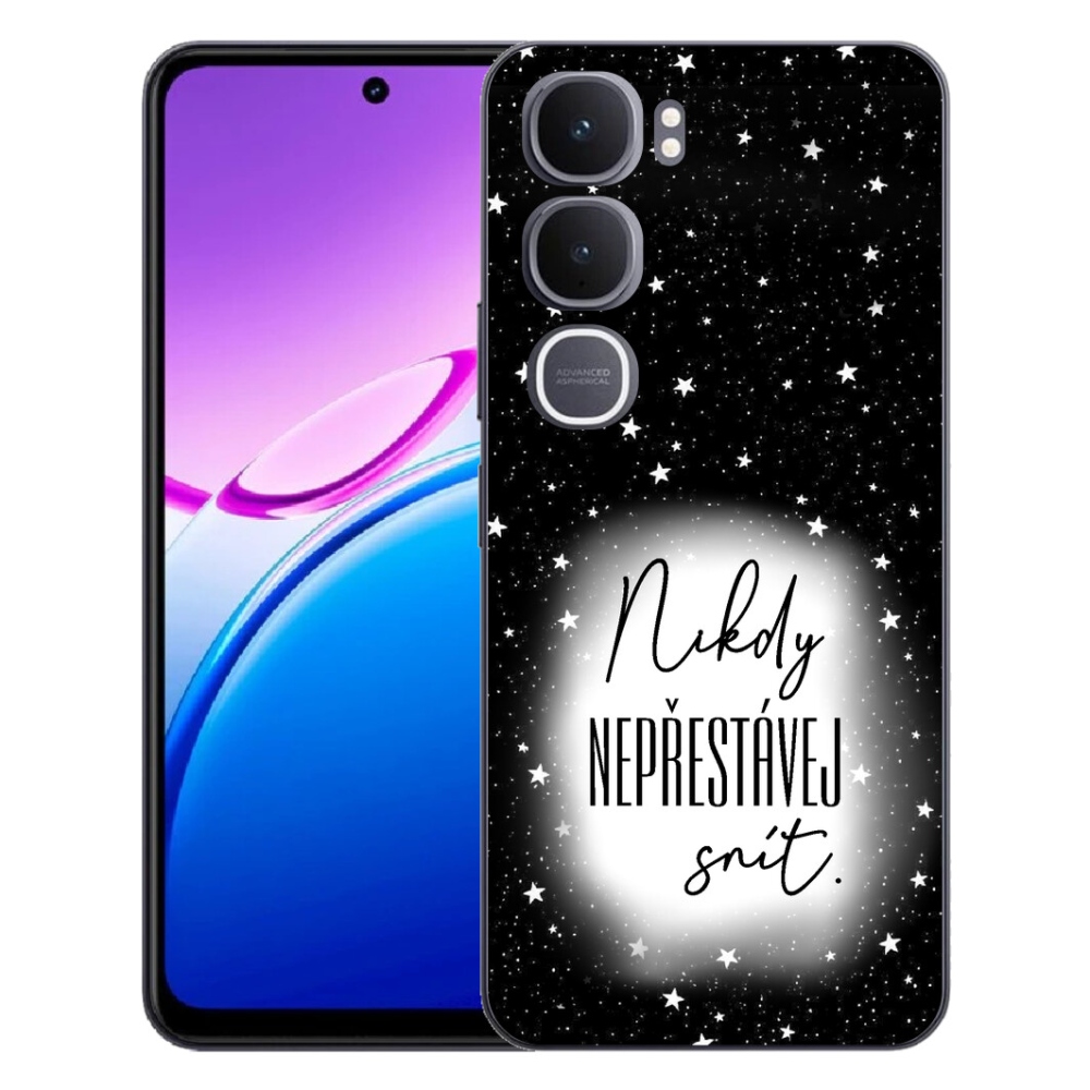 Gélový kryt mmCase na Vivo Y31 5G - citát 1 bieločierne pozadie