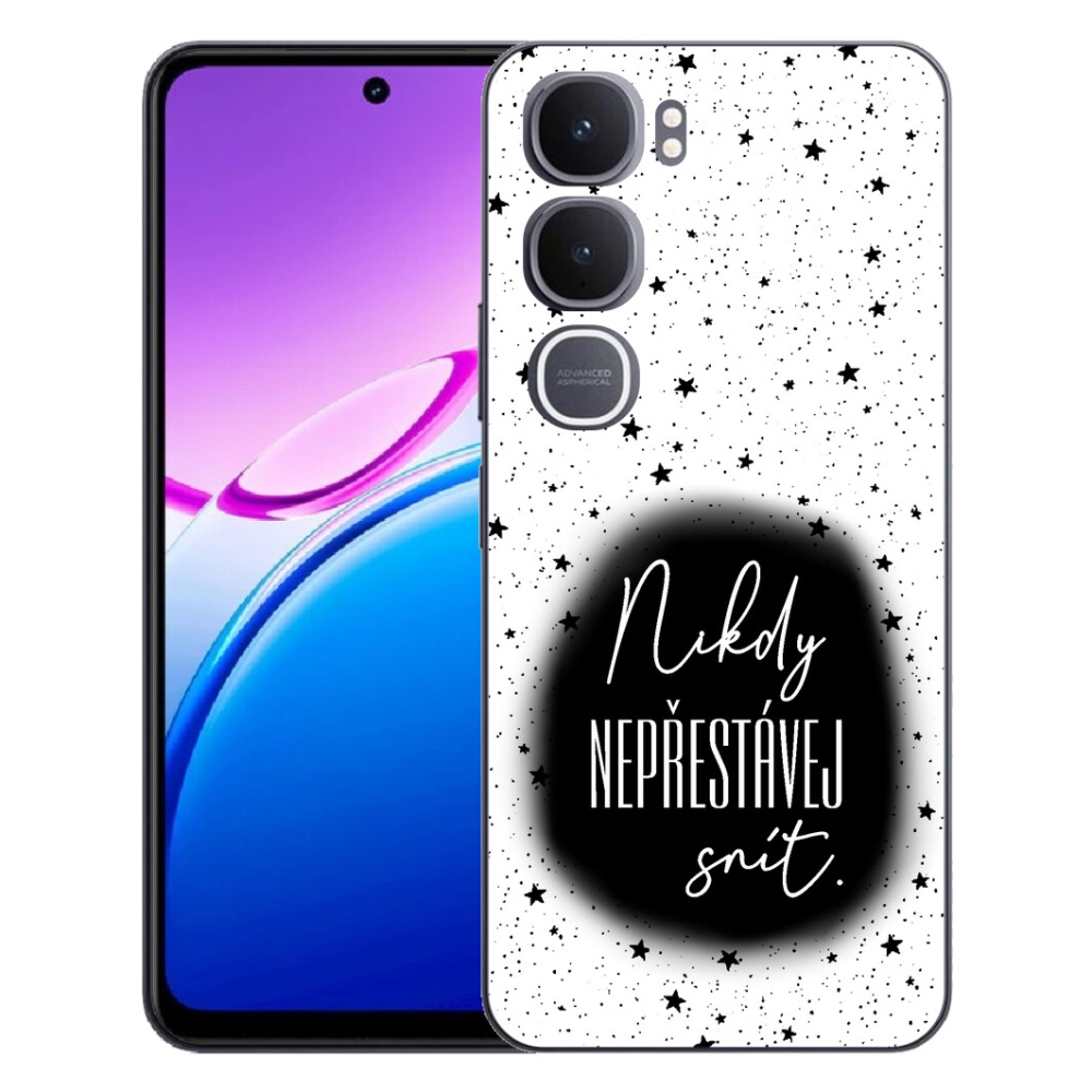 Gélový kryt mmCase na Vivo Y31 5G - citát 1 čiernobiele pozadie