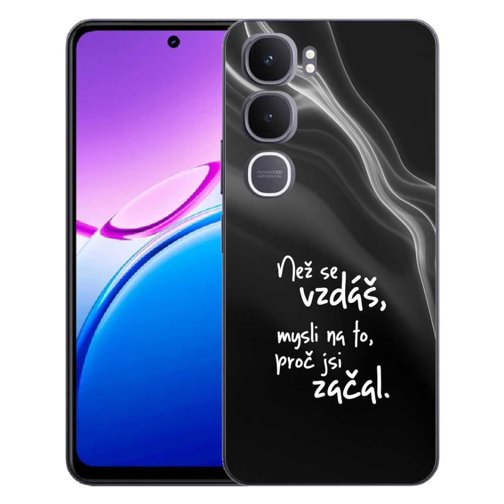 Gélový kryt mmCase na Vivo Y31 5G - citát 2 čierne pozadie