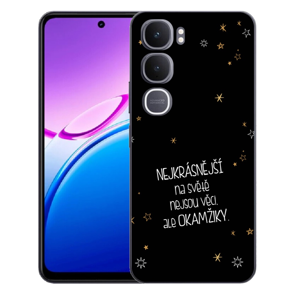 Gélový kryt mmCase na Vivo Y31 5G - citát 4 čierne pozadie