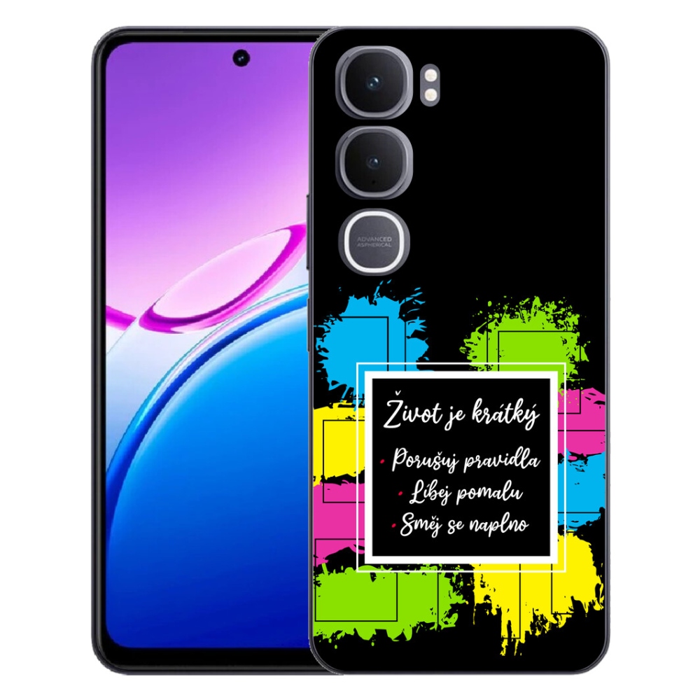 Gélový kryt mmCase na Vivo Y31 5G - citát 5 čierne pozadie