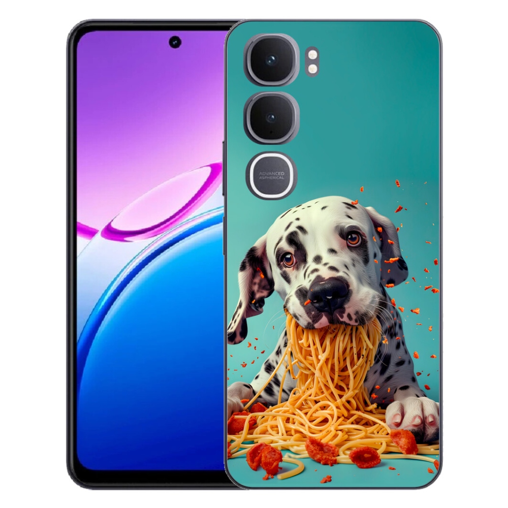 Gélový kryt mmCase na Vivo Y31 5G - dalmatín a špagety
