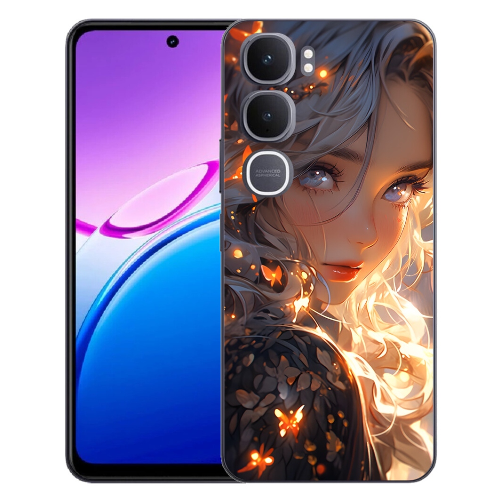 Gélový kryt mmCase na Vivo Y31 5G - dievča a motýle
