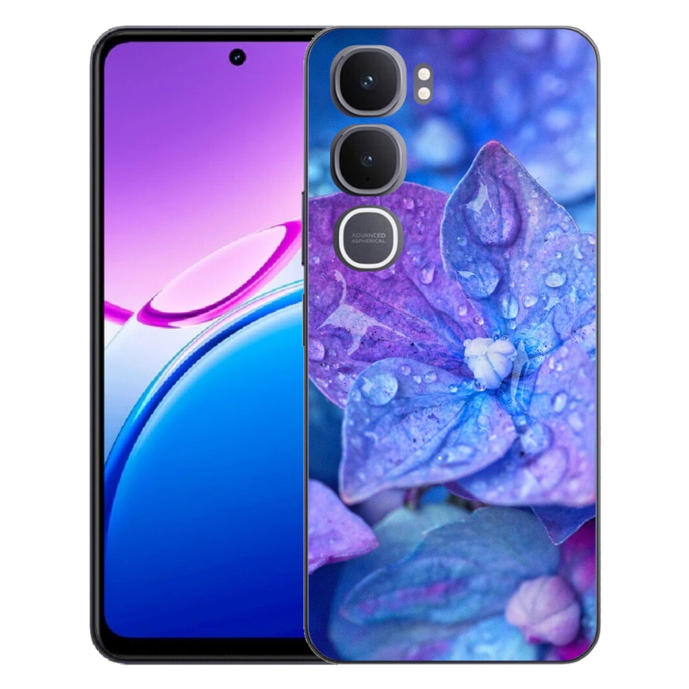 Gélový kryt mmCase na Vivo Y31 5G - fialový kvet