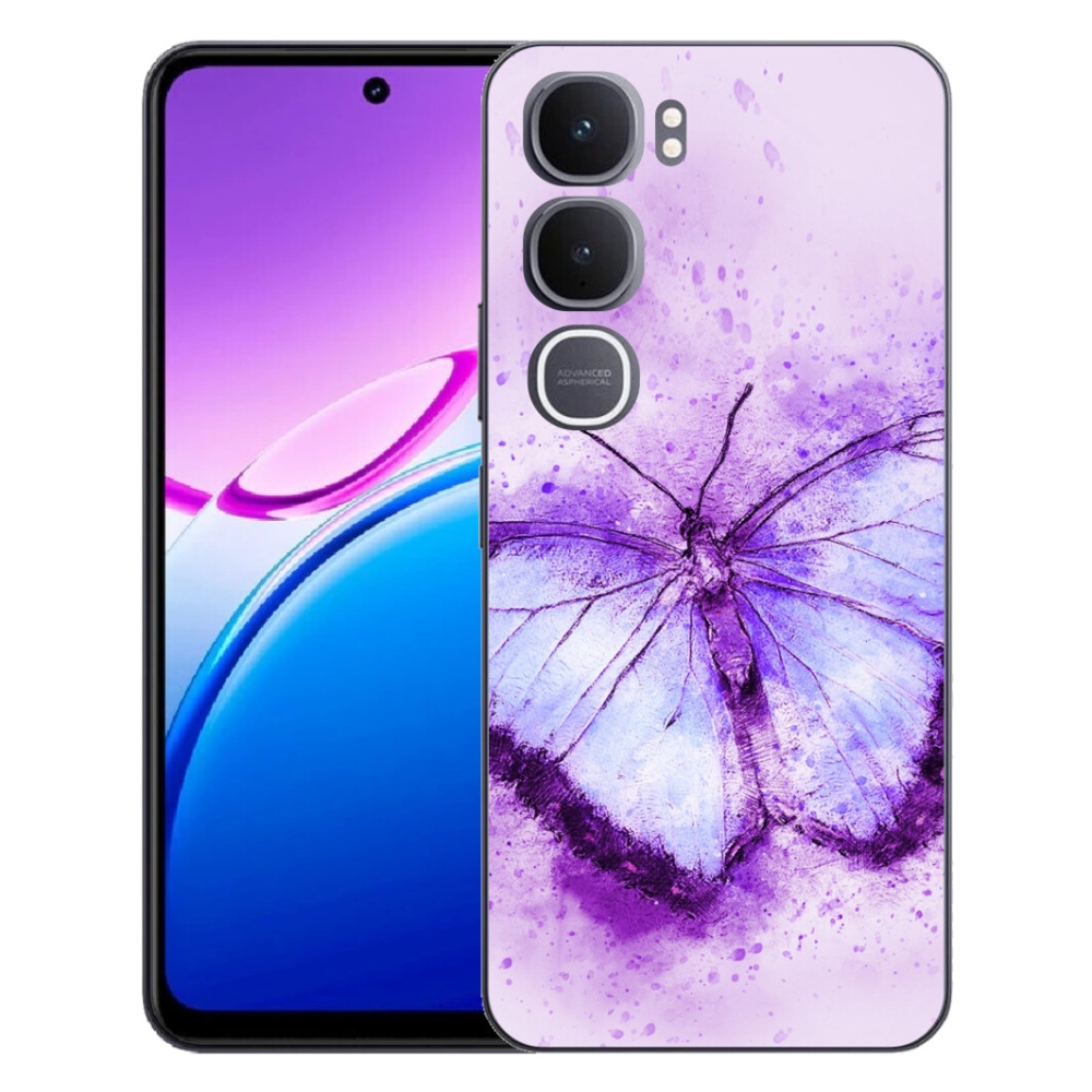 Gélový kryt mmCase na Vivo Y31 5G - fialový motýľ
