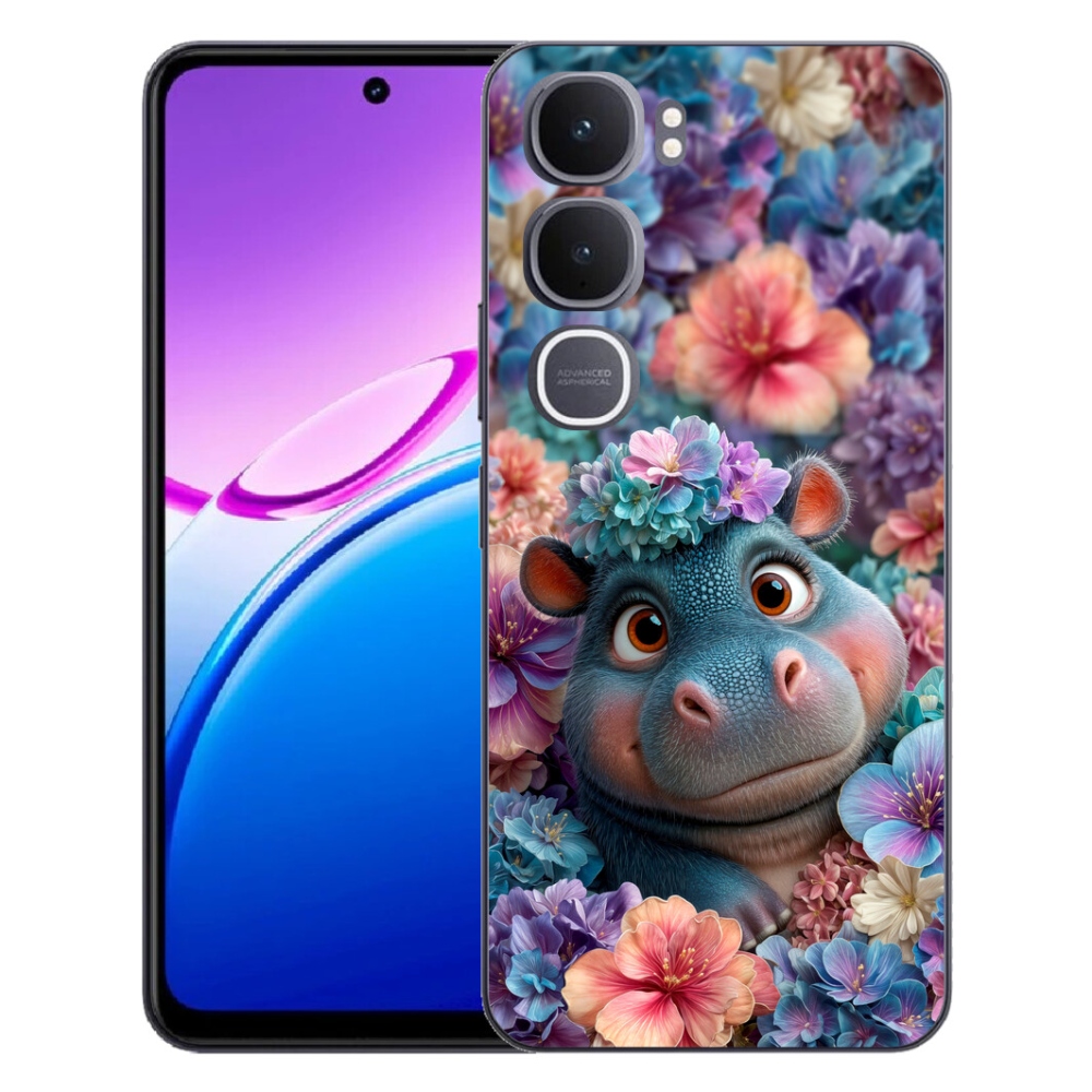 Gélový kryt mmCase na Vivo Y31 5G - hrošík v kvetoch