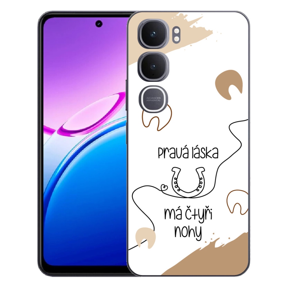 Gélový kryt mmCase na Vivo Y31 5G - konský motív biele pozadie