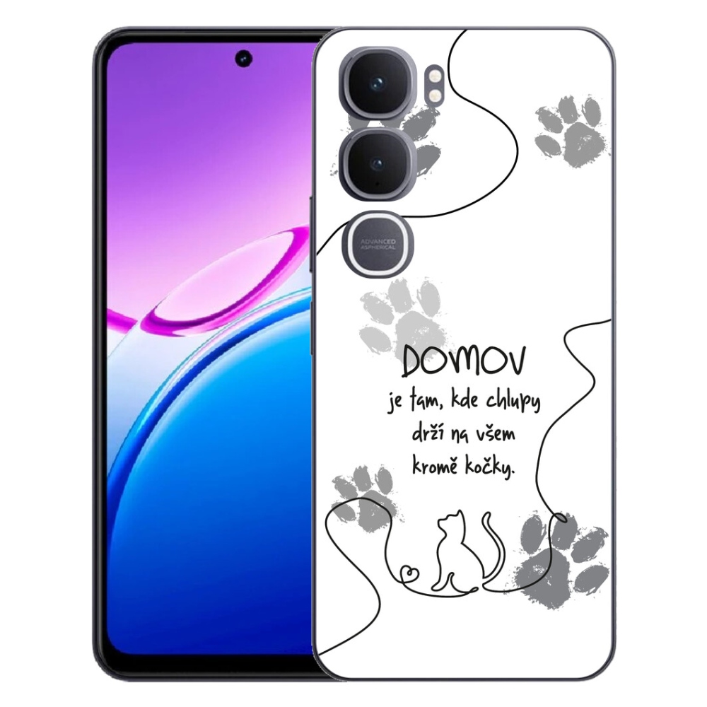 Gélový kryt mmCase na Vivo Y31 5G - mačacie motív biele pozadie