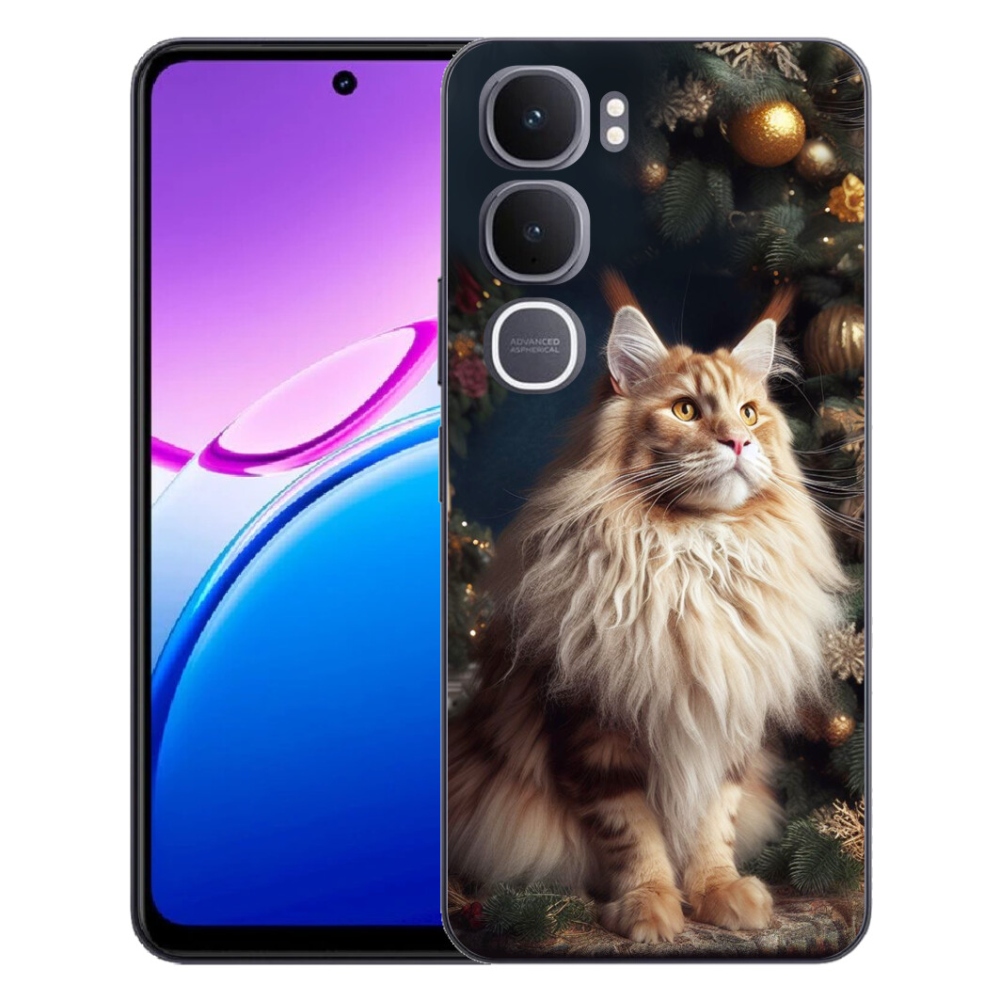 Gélový kryt mmCase na Vivo Y31 5G - mačka pri stromčeku