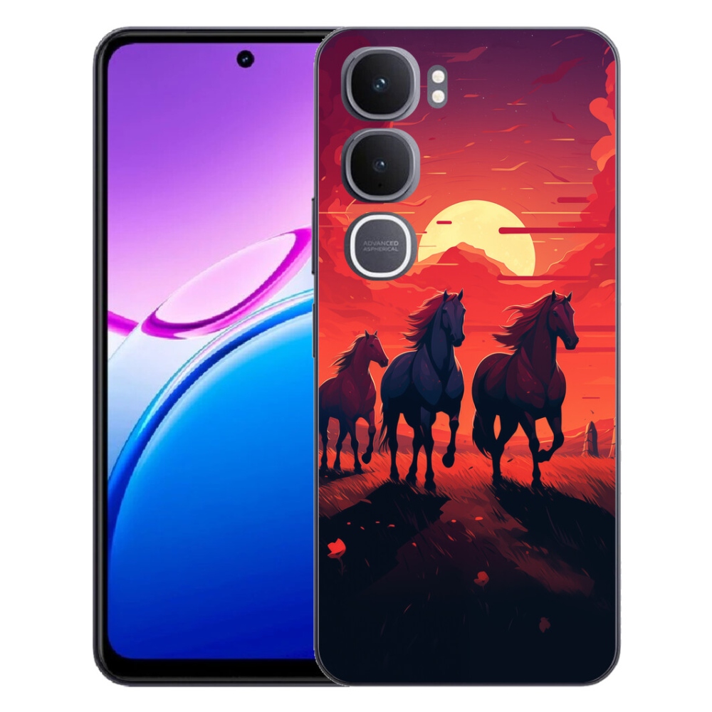 Gélový kryt mmCase na Vivo Y31 5G - kone a západ slnka