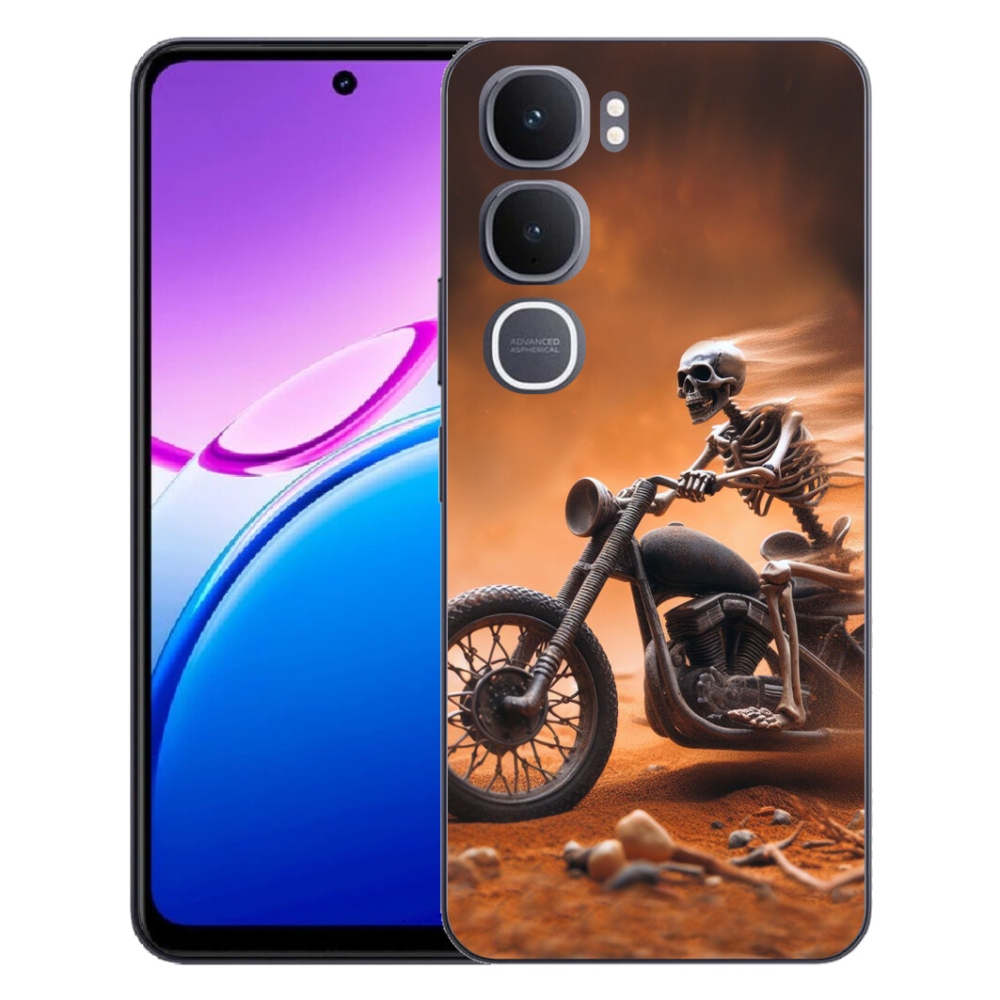 Gélový kryt mmCase na Vivo Y31 5G - kostra na motorke