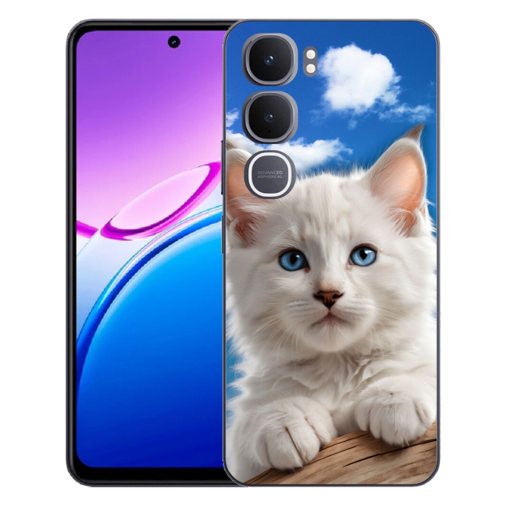 Gélový kryt mmCase na Vivo Y31 5G - mačiatko a oblaky