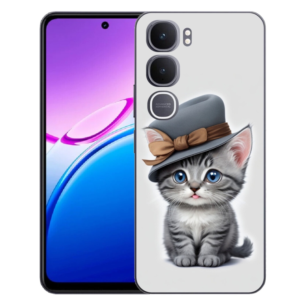 Gélový kryt mmCase na Vivo Y31 5G - mačiatko s klobúkom