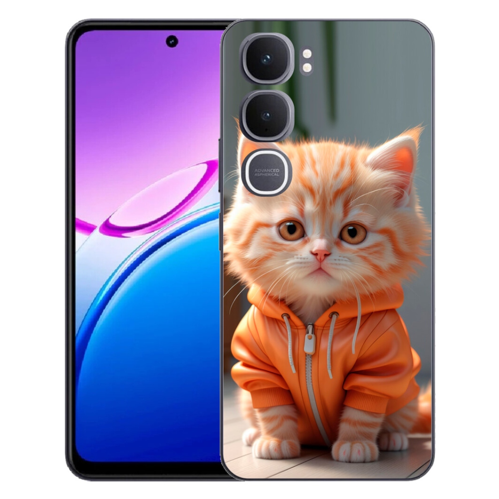 Gélový kryt mmCase na Vivo Y31 5G - mačiatko v mikine