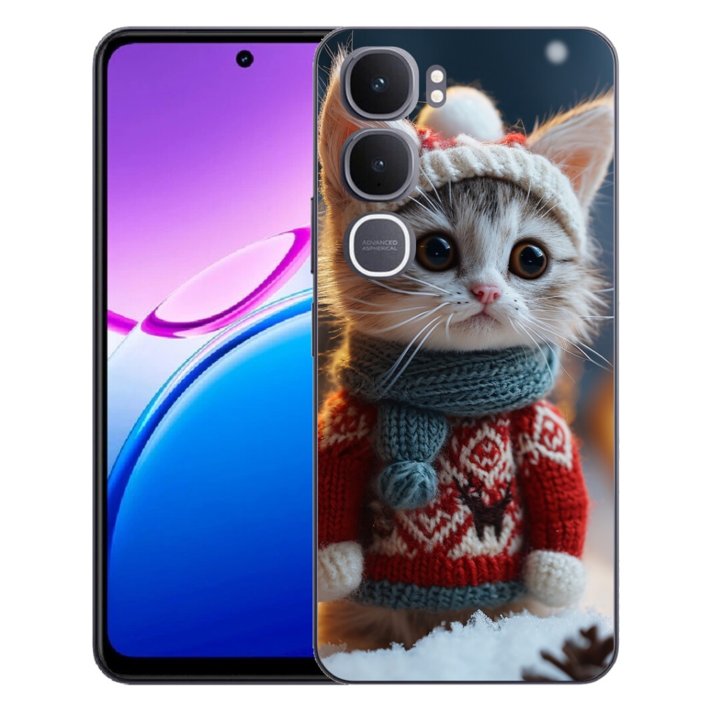 Gélový kryt mmCase na Vivo Y31 5G - mačiatko vo svetri