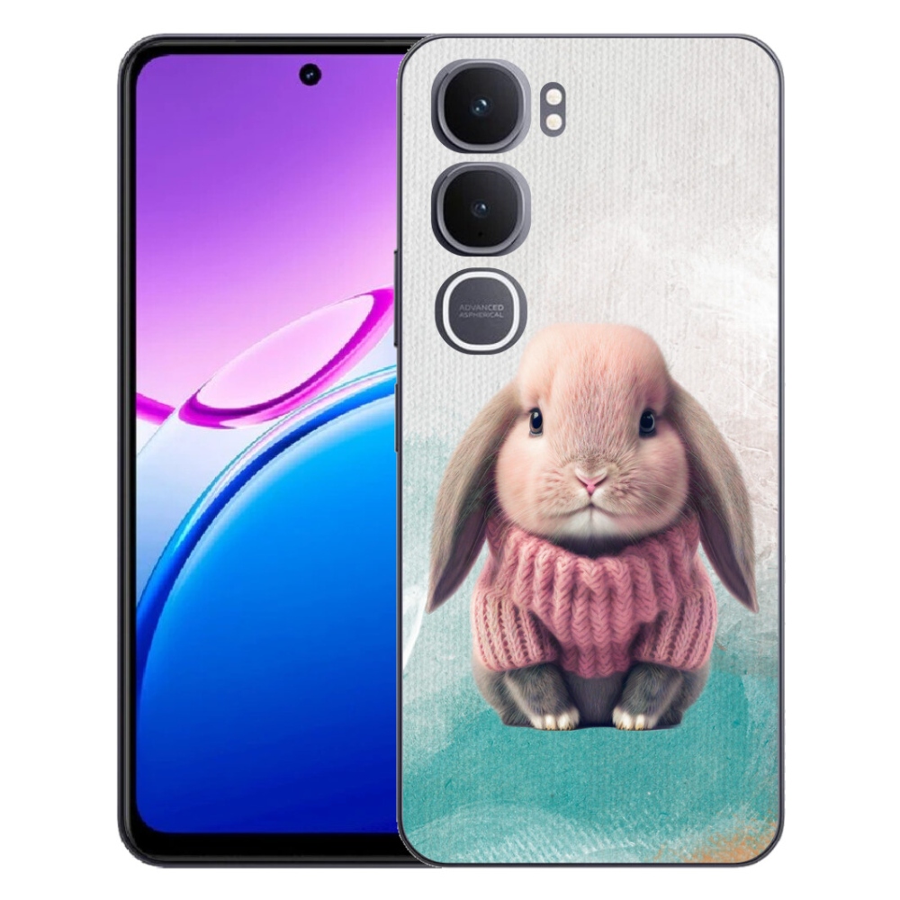 Gélový kryt mmCase na Vivo Y31 5G - zajačik vo svetri