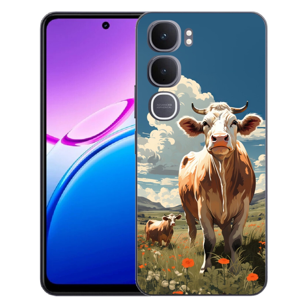Gélový kryt mmCase na Vivo Y31 5G - kravy na lúke