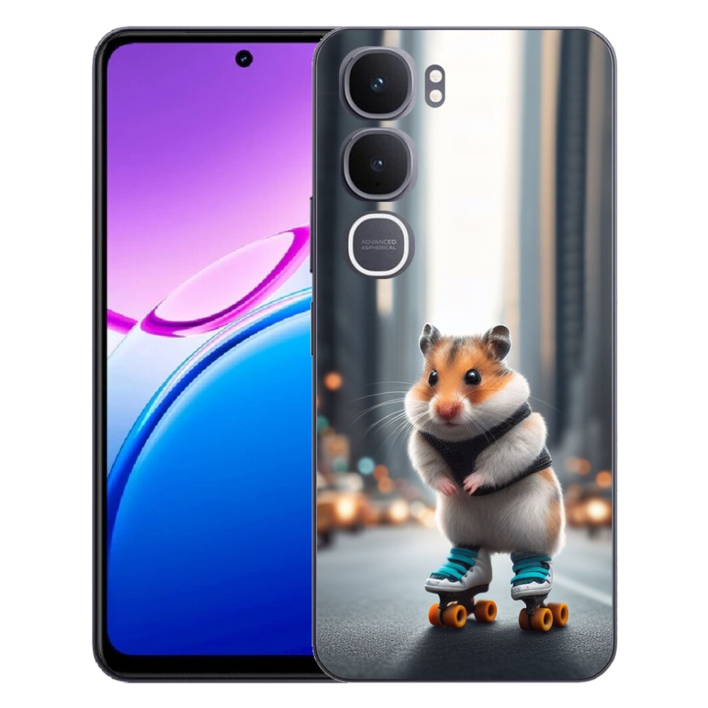 Gélový kryt mmCase na Vivo Y31 5G - škrečok na korčuliach