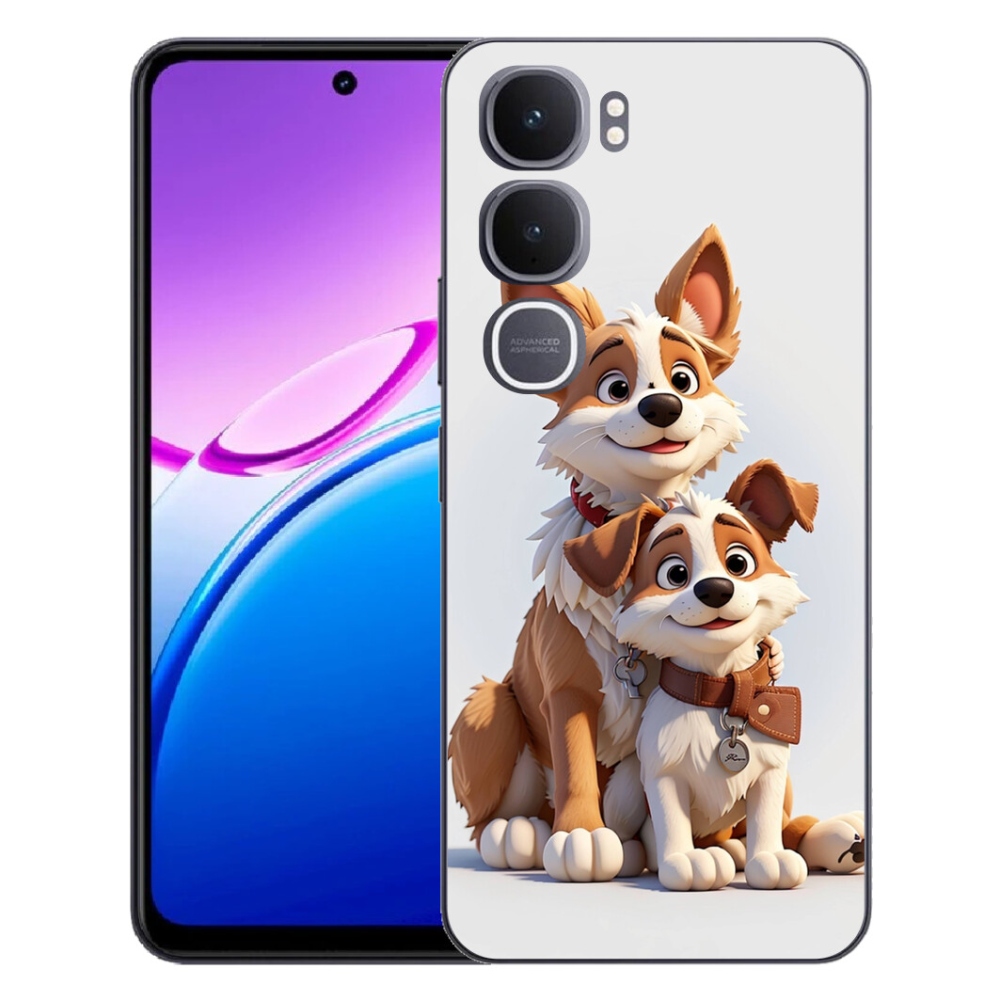 Gélový kryt mmCase na Vivo Y31 5G - kreslenie psy