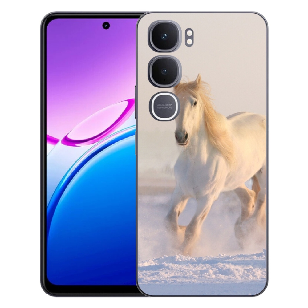 Gélový kryt mmCase na Vivo Y31 5G - kôň v snehu
