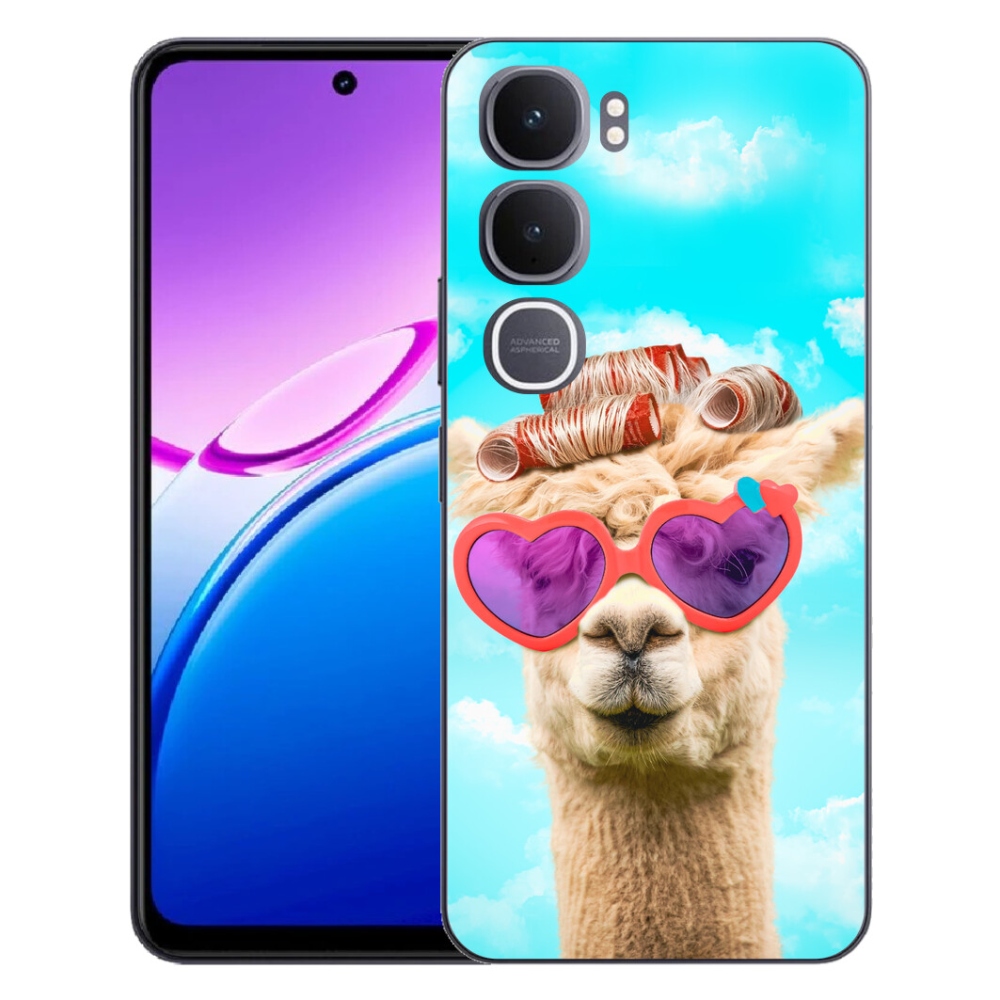 Gélový kryt mmCase na Vivo Y31 5G - lama s okuliarmi