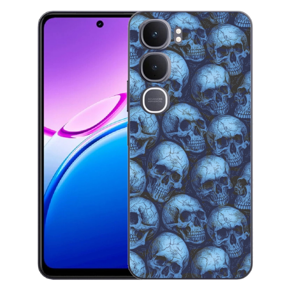 Gélový kryt mmCase na Vivo Y31 5G - lebky